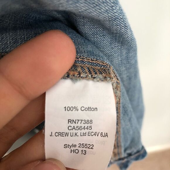 J. Crew Chambray Denim Button Down Top Shirt Women's Size XXS Pocket - Picture 8 of 8